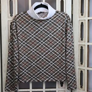 Shein Plaid Knit Turtle Neck Lightweight Sweater [size small]
